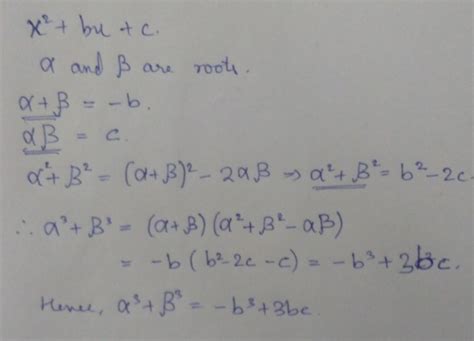 If Alpha And Beta Are The Zeros Of The Polynomial X Square Bx C