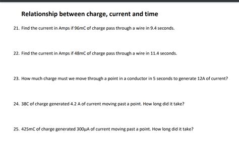 Solved Relationship between charge, current and time 21. | Chegg.com