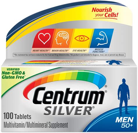 Centrum Silver Men S 50 Multivitamin Multimineral Supplement With Vitamin D3 B Vitamins And