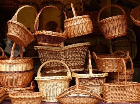 Baskets Market Stall Choice For Sale No People Art And Craft