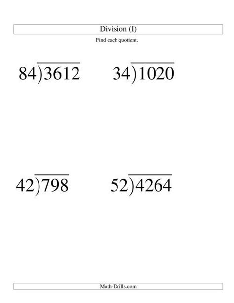 Division With Two Digit Divisors Worksheets Two Digit Diviso