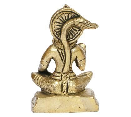 Kartique Home Decorative Brass Hanuman Sitting In Blessing Posture Idol