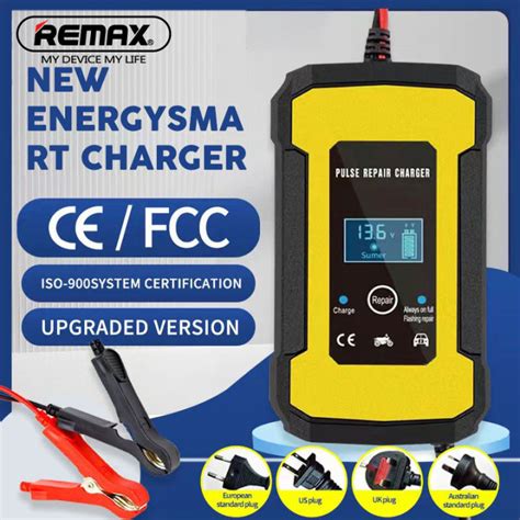 Remax 12v6a Automatic Car Battery Charger Power Pulse Repair Wet Dry Lead Acid Battery Fast