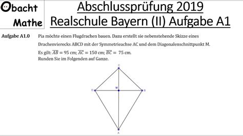 Abschlussprüfung Mathe 2019 Realschule Bayern Gruppe 2 3 Aufgabe A1