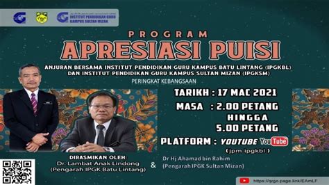 Program Apresiasi Puisi YouTube