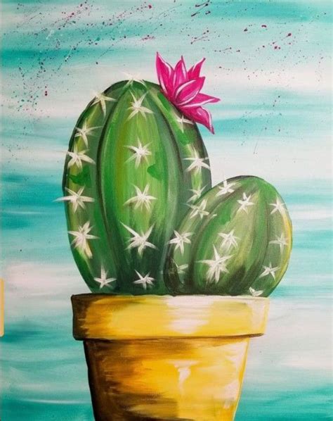 Pin By Debra Campbell On Acrylic Paintings Cactus Painting Cactus