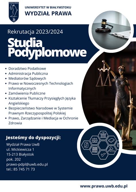 Propozycja studiów podyplomowych realizowanych przez Wydział Prawa