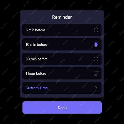 Premium Vector | Smartphone reminder popup menu ui concept
