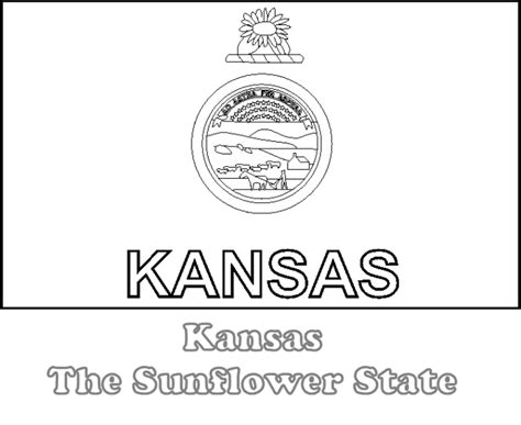 Large, Printable Kansas State Flag to Color, from NETSTATE.COM