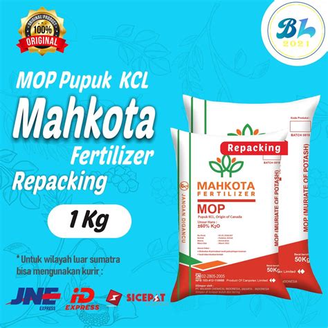 Jual Pupuk Kcl Mahkota Fertilizer Repacking Kg Shopee Indonesia