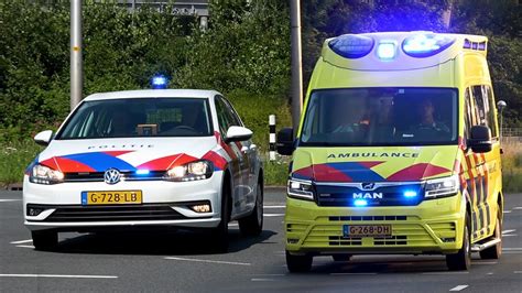 26 06 2020 2x Wail E Horn Ambulances Politie Handhavingteam Met