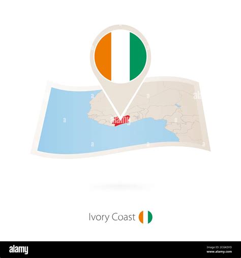 Mapa De Costa De Marfil Con Bandera De Costa De Marfil Ilustraci N