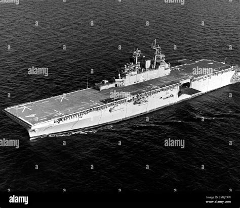 An Aerial High Oblique Port Bow View Of The Amphibious Assault Ship Uss