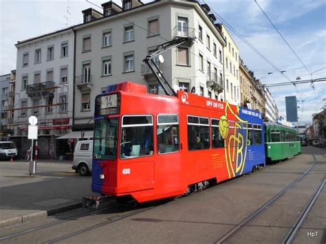 BVB Tram Be 4 4 490 mit 2 Anhänger unterwegs auf der Linie 14 in der