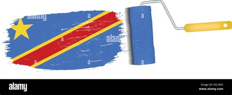 Brush Stroke With Democratic Republic Of The Congo National Flag