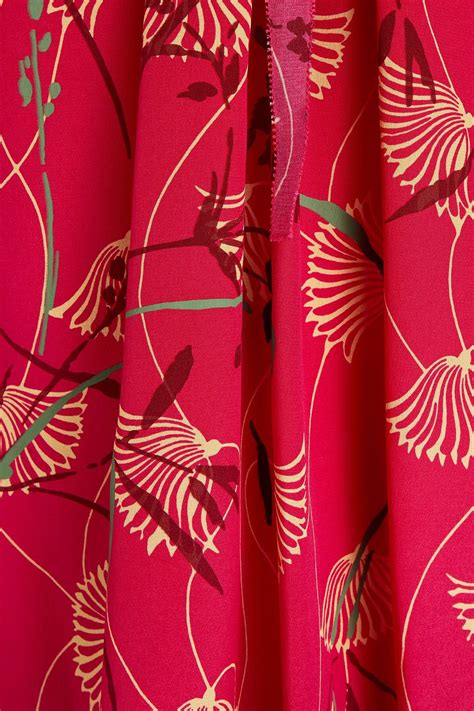 VALENTINO GARAVANI Pussy Bow Floral Print Silk Crepe De Chine Blouse