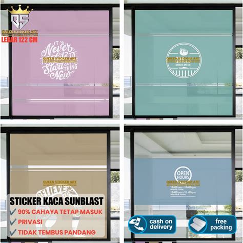 Jual Stiker Kaca Sunblast Sticker Sanblast Sunblas Polos Warna Biru Coklat Hijau Pink Lebar 120