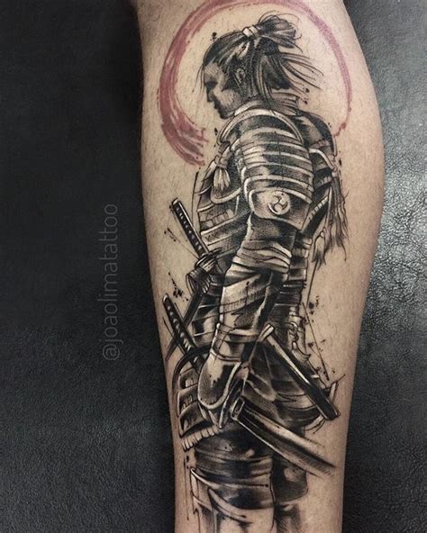 Samurai Tattoo Blackwork And Trash Polka João Lima Tatuagem