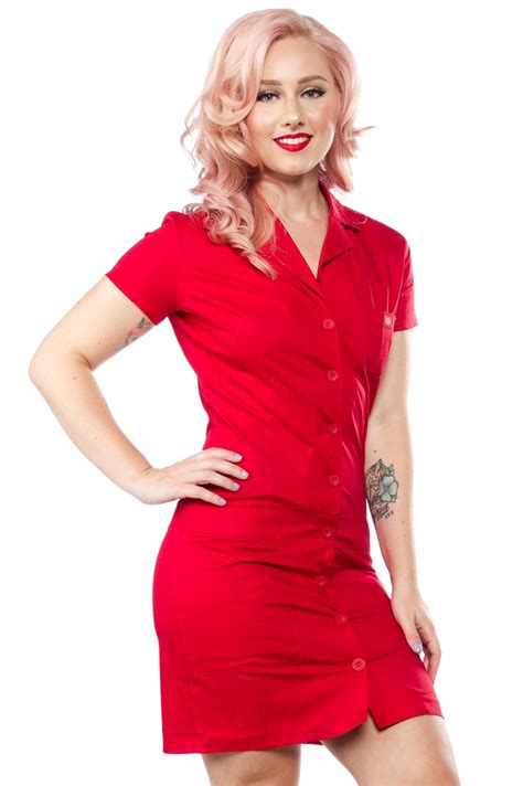 Dickies Red Nurse Dress Nursing Dress Punk Dress Vintage Inspired Dresses