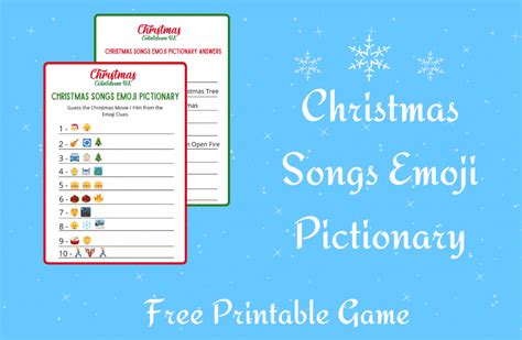 Christmas Songs Emoji Pictonary Game Free Printable