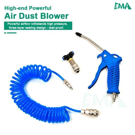 X Mm Heavy Duty Air Dust Blow Gun Kit Cm Long Pneumatic Coiled Tpu