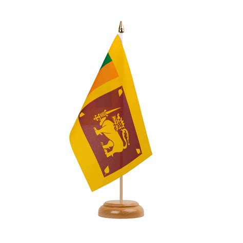 Sri Lanka Table Flag 6x9 Wooden MaxFlags Royal Flags