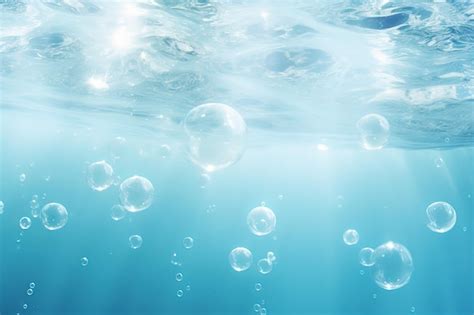 Premium Ai Image Bubbles Under Water Surface Underwater Background With Air Bubbles