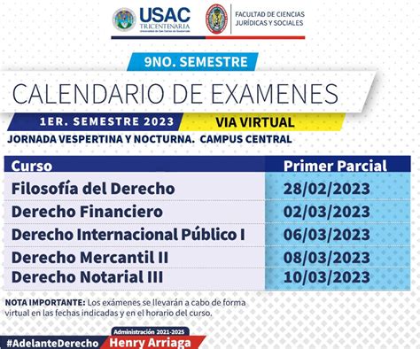 Noveno Semestre Primer Parcial Del Primer Semestre 2023 Facultad De Ciencias Jurídicas Y Sociales