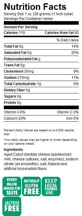 Horseradish Cheddar Cheese 8 Oz