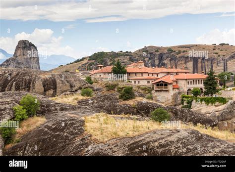 Monastery Of The Holy Trinity Meteora Thessaly Greece Stock Photo