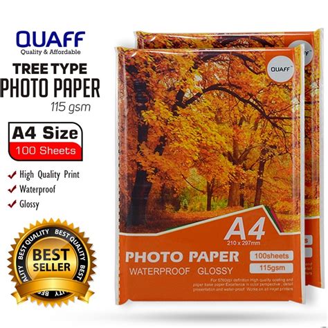 Quaff Gsm A No Back Print Glossy Photo Paper Inkjet Photo Paper