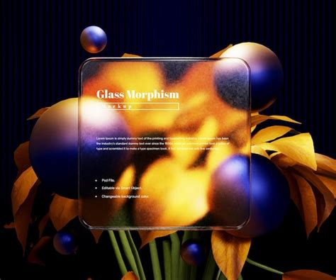 Premium Psd Glass Morphism Interface Presentation Mockup Or Square