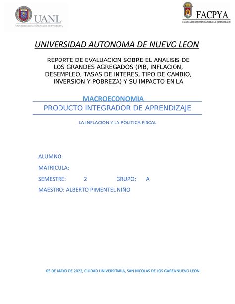 Pia Macroeconomia Producto Integrador De Aprendizaje Producto