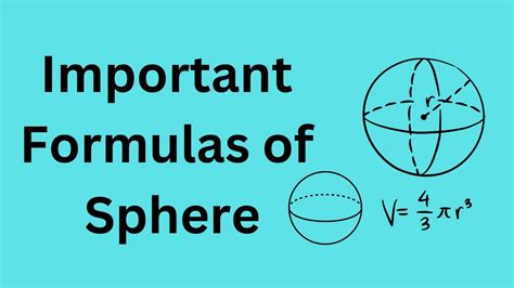 Sphere Formula For Volume Diameter And Surface Area With D Images