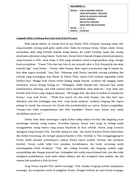 Legenda Batu Gantung Dan Asal | PDF