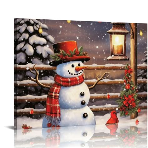 COMIO Christmas Canvas Wall Art With Wood Frames 16 X 12 Art Works