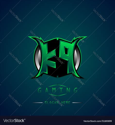 Kp initial logo design cool style for game Vector Image