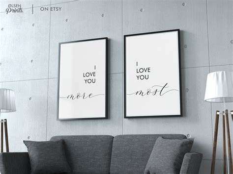 I Love You More I Love You Most Wall Decor Set of 2 Prints | Etsy