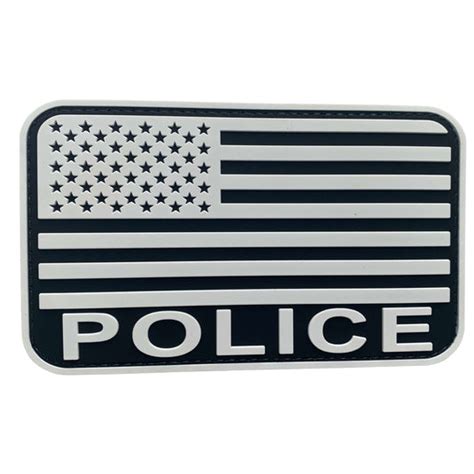 uuKen 5x3 inches Large US American Flag Police Patch 3x5 inch Hook Bac