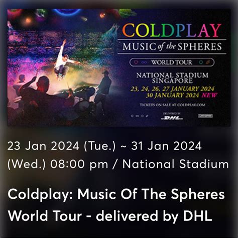 Coldplay Standing 31 Jan 2024 X2 Tickets Vouchers Event Tickets On