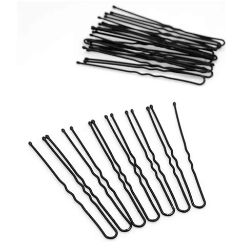 20Pcs Black Metal Thin U Shape Hair Clips For Women Hairpins Hair Pins