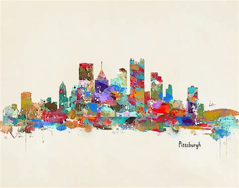 Pittsburgh Skyline Pennsylvania Painting By Bri Buckley Fine Art America