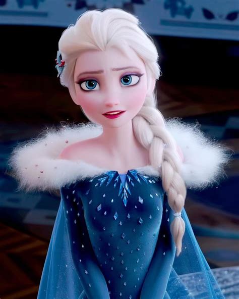 An Animated Frozen Princess With Long Hair And Blue Dress