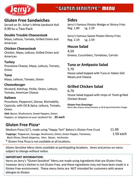 menu-glutenfree-04072015 - Jerry's Subs and Pizza : Jerry's Subs and Pizza