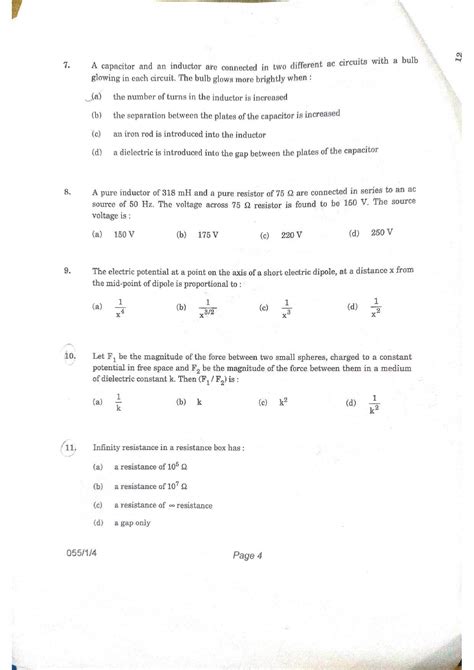 Cbse Class 12 Physics Term 1 Question Paper 2021 With Solution