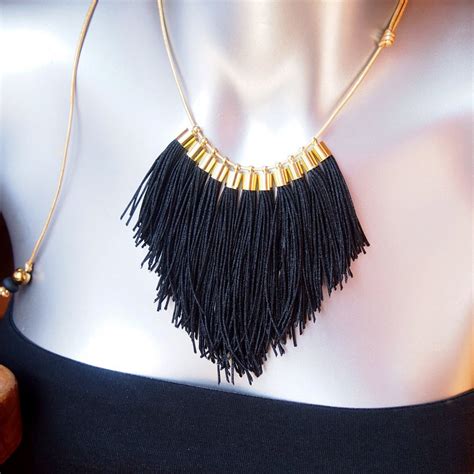 Tassel Necklace Fabulous Fringe Orange Neon Colourful And Unique