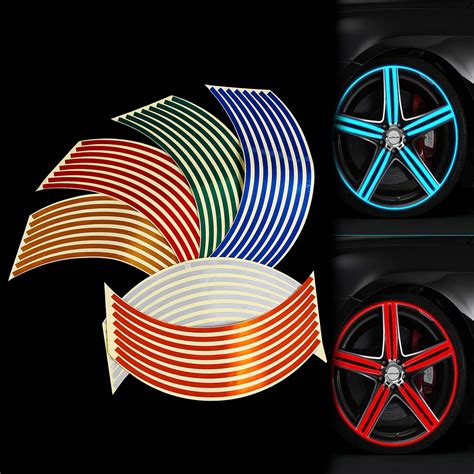 Strips Wheel Decal Tape Stickers Diy Reflective Motorcycle Car Rim