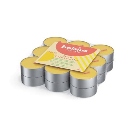Euro Citronella Tea Lights 4 Hour Burner Pack 18 Traditional Wax