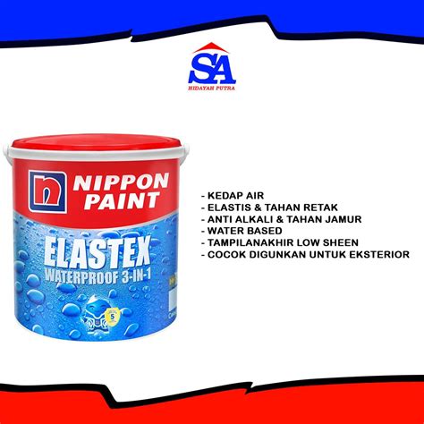 Jual Cat Nippon Paint Elastex Waterproof 4kg Ready Semua Warna Cat