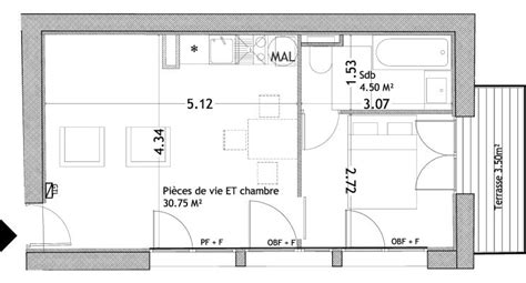 Plan Appartement T Bis De M Neuf R Sidence Le Vh Lille